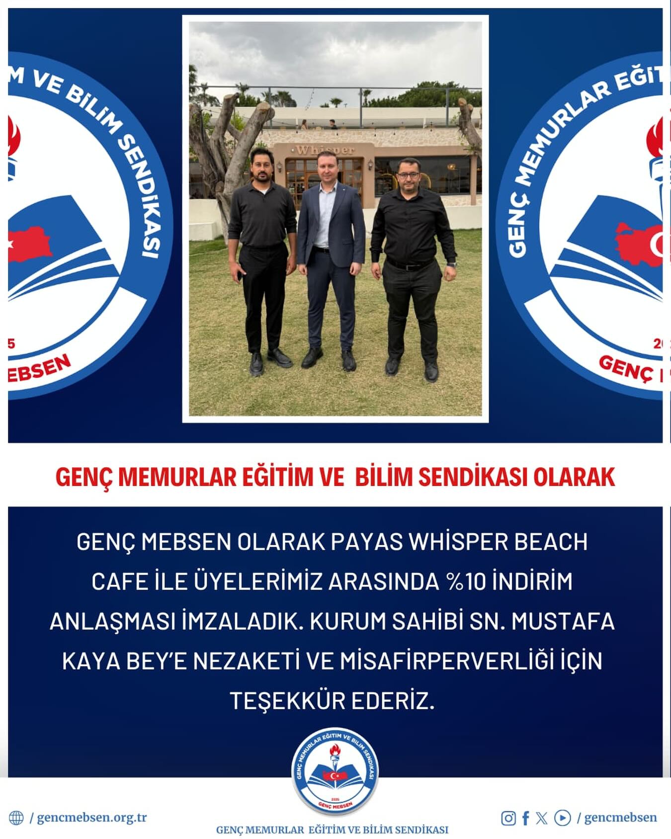 Payas Whisper Beach Cafe İle İndirim Protokolü Anlaşması İmzaladık